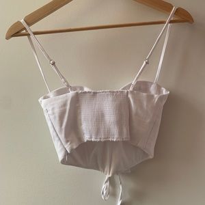 White Corset top from Zara.